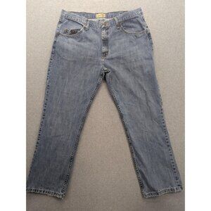 Wrangler 20X 01MWXDY Jeans Mens 38x30 Blue Medium Wash Straight Distressed Denim